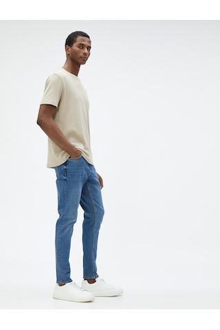 Koton Skinny Fit Kot Pantolon - Michael Jean Açık İndigo 3sam40113nd 3SAM40113ND600 Açık İndigo