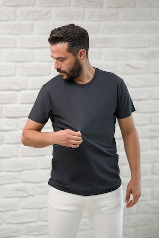 Paul Martin Slimfit Fit Bisiklet Yaka Rayon Kumaş Full Likralı T-shirt Antrasit