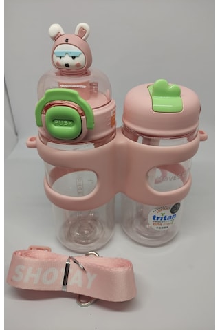 Shotay Çift Gözlü 900ml Tritan Matara Pembe Pembe