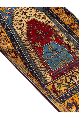 El Dokuma Sıfır Yahyalı Halısı 105x185 Özel Model Yün Namazlık