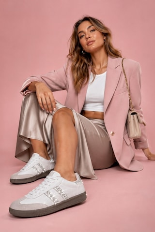 Muggo Sparkly Kadın Sim Detaylı Günlük Sneaker Spor Ayakkabı Beyaz