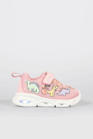 Vicco Dino Işıklı Kız Bebek Pudra Spor Ayakkabı Pudra