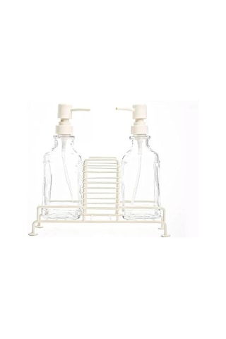 Mien 2 Li Standlı Sıvı Sabunluk Ve Deterjanlık Krem 2116420-w Şeffaf