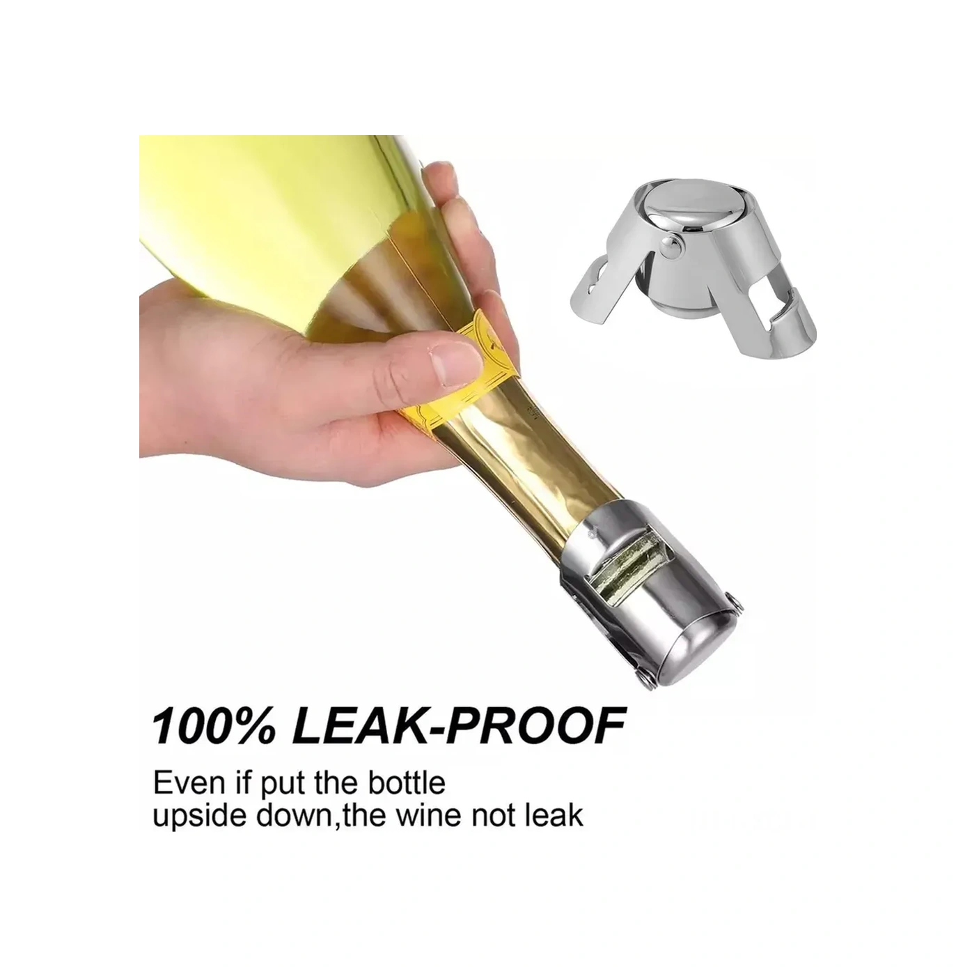 Konesam Porselen Paslanmaz Çelik Şampanya Tıkanıcısı - İçeriği Kabarcıklı Tutan, Tazeliği Koruyan, Leakproof Silikon Yalıtkanlı Fincan Kapak Aksesuarı