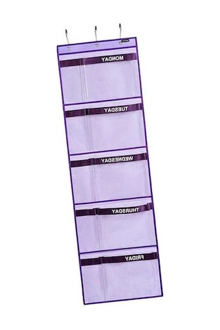 Trendooze Duvara Monte Çanta Tutucu Askı Çantası Mor Takma Sistemli Mor