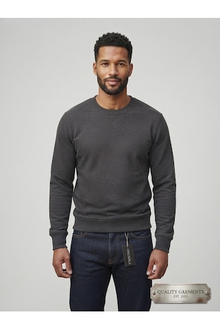 Km Collections Erkek Kışlık Sweatshirt 3 İplik Antrasit