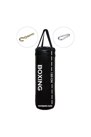120 Cm Yırtılmaz Siyah Deluxe Boxing Boks Torbası Ve Tavan Kanca Siyah