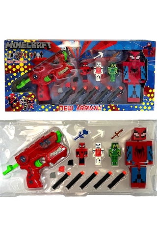 Minecraft Örümcek Adam Nerf Karakter Oyuncak Spider Man Nörf Tabanca Seti