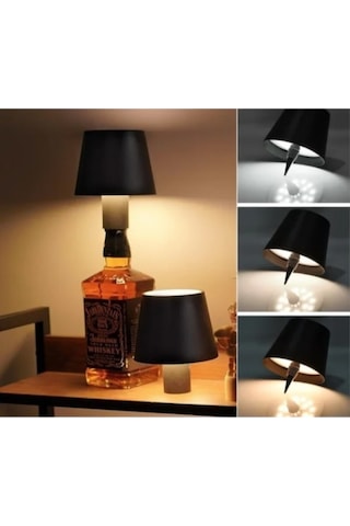 Maoyaya Modüler Şişelere Uygulanabilir Şarjlı Led Masa Lambası 3 Renk Seçenekli, Dekoratif Masa Lambası 320-1 Kırmızı