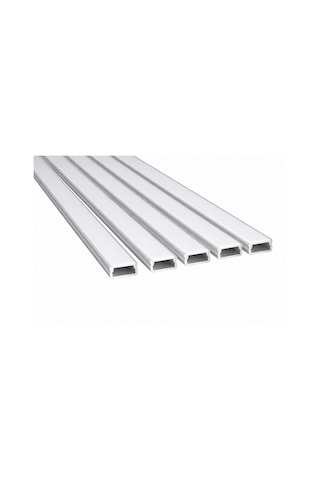 5 Li Set Led Kanal Profil Alüminyum 13x6mm 1 Metre Sıva Üstü İnce Kasa Opak Pleksi Difüzörlü Lineer Led Kanal