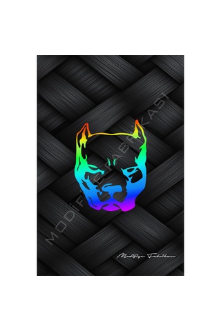 Pitbull Sticker Folyo - Hologram - 14 X 11 Cm
