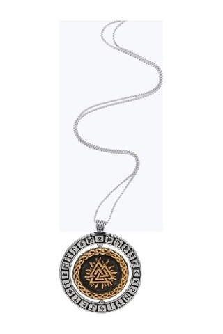 Valknut Thor Runik Sembollü Dönen Madalyon Odin Çift Taraflı 316l Çok Renkli