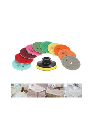 Yifomall 10'lu Elmas Islak Cilalı Taşlama Ped Seti - Mermer, Granit Ve Seramik İçin M10/m14 Tabanlı