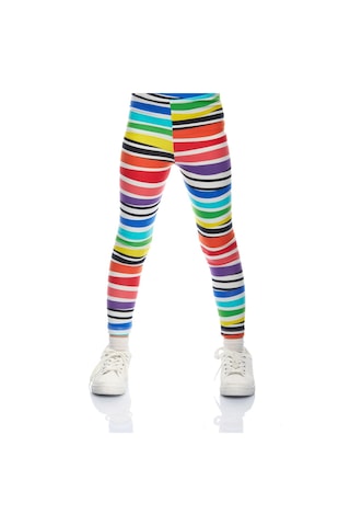 Lovetti Handdrawn Stripe Kız Çocuk Desenli Yazlık Tayt 4882 Çok Renkli