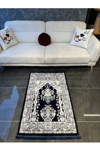 Seccade Dokuma Halı Seccade Püsküllü 80x125 Lacivert