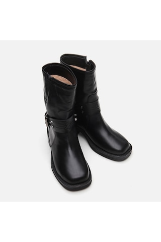 Hotiç Hakiki Deri Siyah Kadın Topuklu Bot 01boh291580a100 Siyah-black Siyah