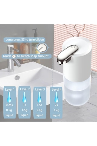 Anjiexun 400ml Temassız Sabunluk Elektrikli El Sabunu Dağıtıcı Jel Beyaz