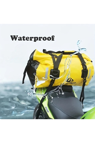 Motion003 Longhiker Motosiklet Koltuk Cantasi 48l Gri Su Gecirmez Kuru Sirt Cantasi Ayarlanabilir Askilar Scooter Kamp 48l Gri