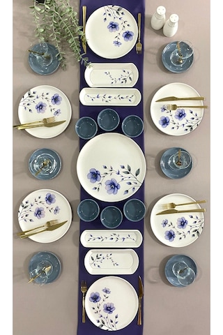 Mor Menekşe 6 Kişilik 23 Parça Kahvaltı Takımı Mor