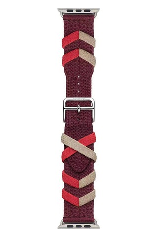 Watch 40mm Uyumlu Btz Krd-97 Sarmal Örgü Tasarımlı Kordon-kırmızı