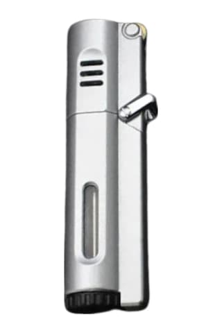 Premiumquality Gümüş 3 Torch Pürmüz Metal Puro Çakmağı - Tr8584