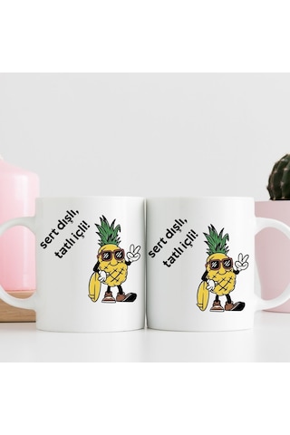 Sert Dışlı Tatlı İçli Tasarımlı Hediye Kupa Bardak Renk