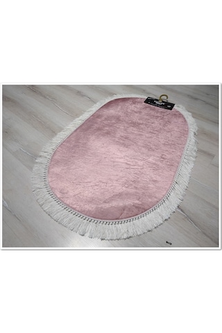 Banyo Eva1889Pudra 2'Li Klozet Takımı Oval Banyo Paspası Pudra