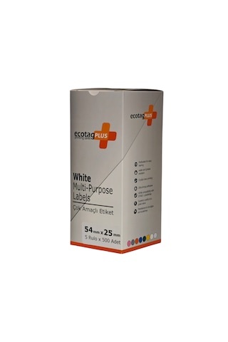 Ecotagplus Dymo Muadili Etiket - 54 Mm X 25 Mm - 5 X 500 Adet - Eko Paket - 11352 1