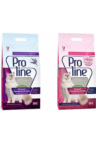 Proline Lavanta Kokulu Kedi Kumu 10 L + Proline Bebek Pudralı Kedi Kumu 10 L Proline Lavanta Kokulu Kedi Kumu 10 L + Proline Bebek Pudralı Kedi Kumu 10 L