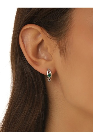 Serebranyj Dom 925 Ayar Gümüş Yeşil Taşlı Küpeler 43851728 Diğer