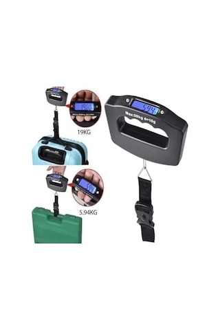 Yeni Elektronik Dijital El Tartısı Bavul Terazisi Pazar Tartısı Max 50 Kg Ölçer Kg/gr Seyehat Açık Bej
