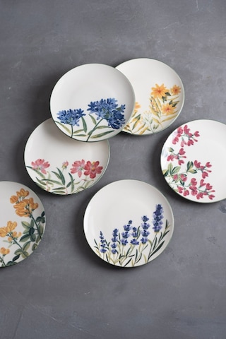 Tabak Evi Porselen New Flower Garden Pasta Tabağı 6 Kişilik 6 Parça Tvl6ptprs1115 Çok Renkli