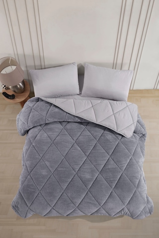 Formeya Lüx Çift Taraflı Welsoft Tek Kişilik Yorgan Gri