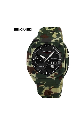 Skmei 612662 Spor Çok Fonksiyonlu Elektronik Saat Ordu Kamuflajı