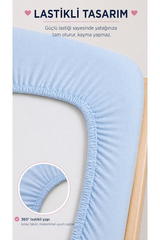 Pamuklu Penye 70x140 Lastikli Bebek Çarşafı Lastikli Beşik Çarşafı Bebek Çarşafı Bebe Mavisi