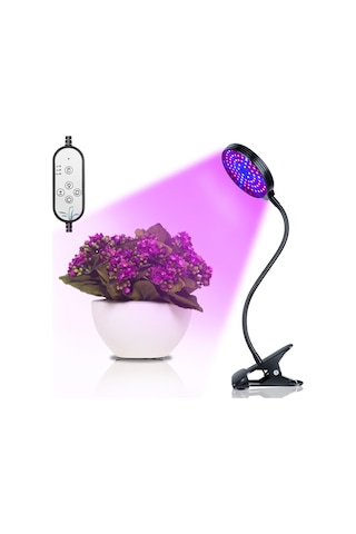 Reedark 15w Bitki Büyüme Lambası, 3 Renk Modu Kırmızı/mavi/kombinasyon , 5 Parlaklık Seviyesi, 360 Esnek Kollu, 4/8/12 Saat Zamanlayıcı, Usb Girişi Şarj Aleti Hariç Siyah