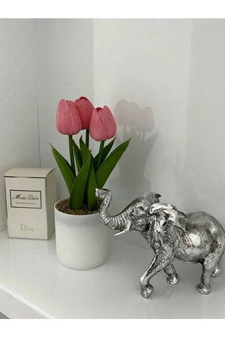 4fun Yapay Silikon Lale Çiçekleri Saksıda Dekorasyon İçin 319526468 Pembe