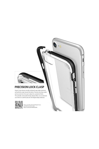 Ringke Frame Apple Uyumlu iPhone 7 İle Çerçeveli Bumper Kılıf Metal Slate