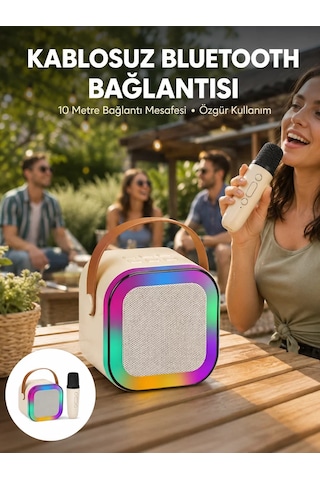 Northcity Karaoke Mikrofon Hoparlör Seti Kablosuz 6 Saat Pil Ömrü Ve Yeni Nesil Tasarım
