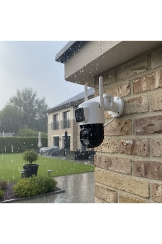 River World Dış Mekan Wifi Ip Kamera Çok Lensli 3 Kameralı Kablolu Akıllı 360 Derece Ptz Hareketli Gece Görüşlü Çift Antenli