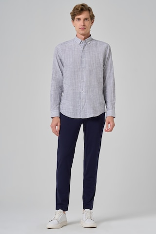Morven Erkek Gri Pamuk Trend Çizgili Dynamic Fit Düğmeli Yaka Gömlek 26ms004004100 Gri