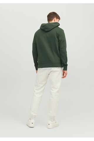 Jack & Jones Kapüsonlu Logo Baskili Sweatshirt - Corplogo 12152840 Mountain View Gri