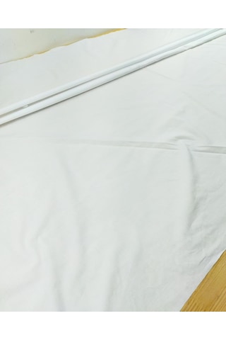 Beyaz Renkte Pamuk Poplin Kumaş En 140 Cm X Boy 250 Cm -10355 Beyaz
