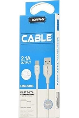 Soffany HM-506 2.1A USB Type-C Data ve Şarj Kablosu 1.2 M