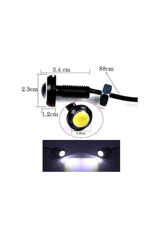 Carmind Kartal Gözü Oto Ayna Altı Led Beyaz 23Mm 2 Adet