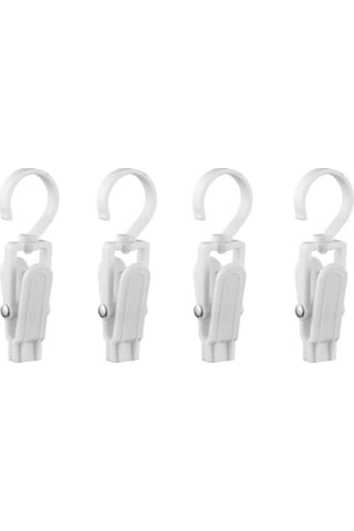 Konesam Plastik Döner Çamaşır Klembi Seti 4 Adet - Kaymaz Yüzeyli, Çamaşırları Lehimli Tutan, Gardırop Ve Kurutma İçin Çok Amaçlı Beyaz Beyaz