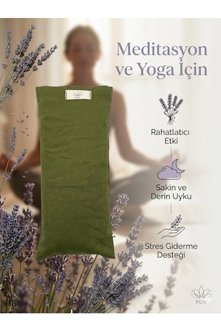 Lavanta Dolgulu Yoga Göz Yastığı Meditasyon Göz Maskesi Uyku Ve Rahatlama Yastığı Aromaterapi Göz Pedi Yeşil