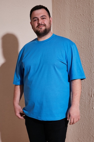 Buratti Pamuklu Regular Fit Büyük Beden Erkek T Shirt 5902365B Mavi