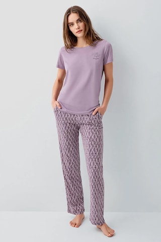 Pierre Cardin 9182 Modal Pamuk Cepli Kısa Kol Kadın Pijama Takımı Lila