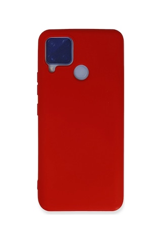 Uryport Realme C15 Kılıf Nano İçi Kadife Silikon - Kırmızı